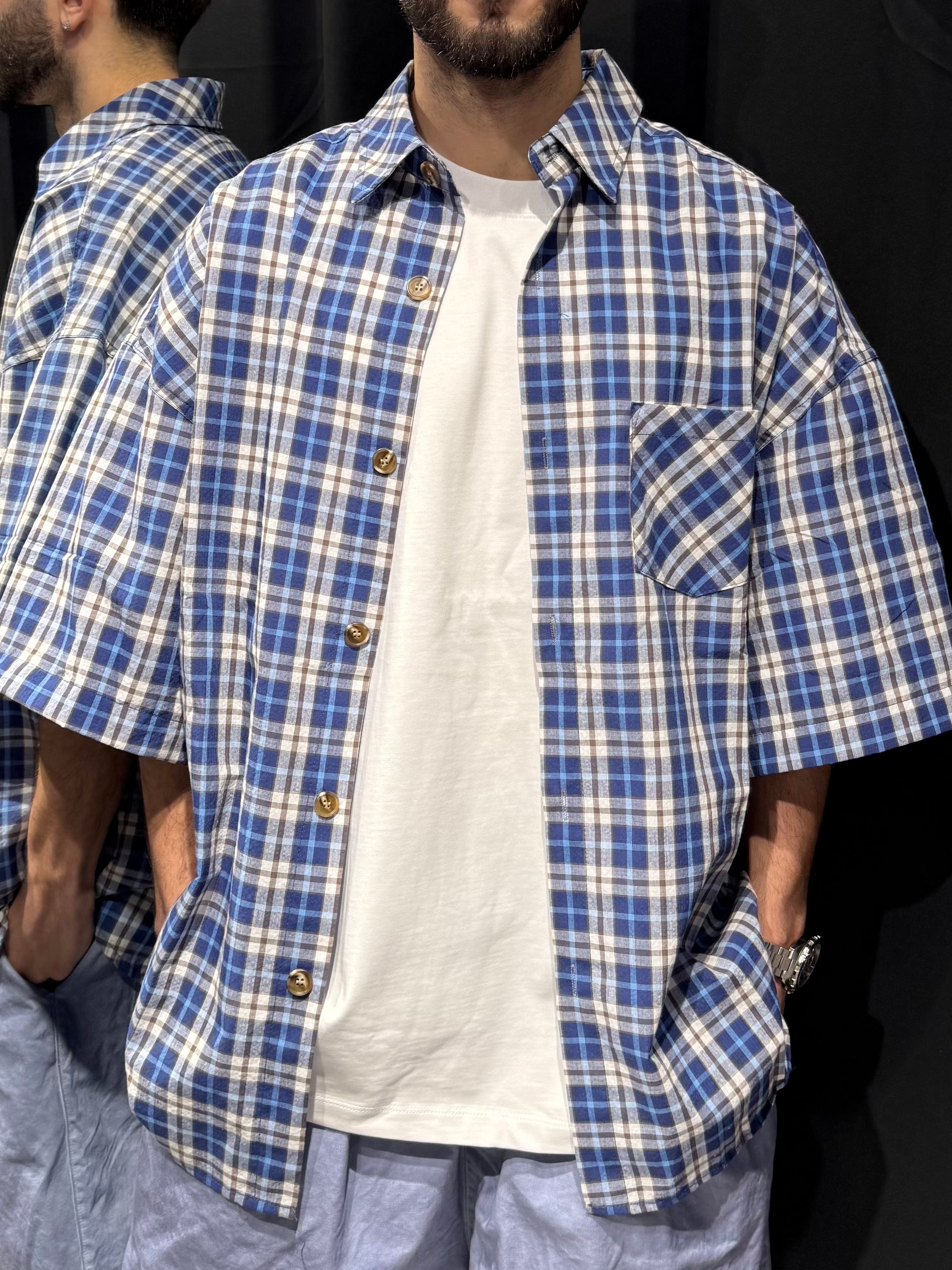 Camicia Over Blu