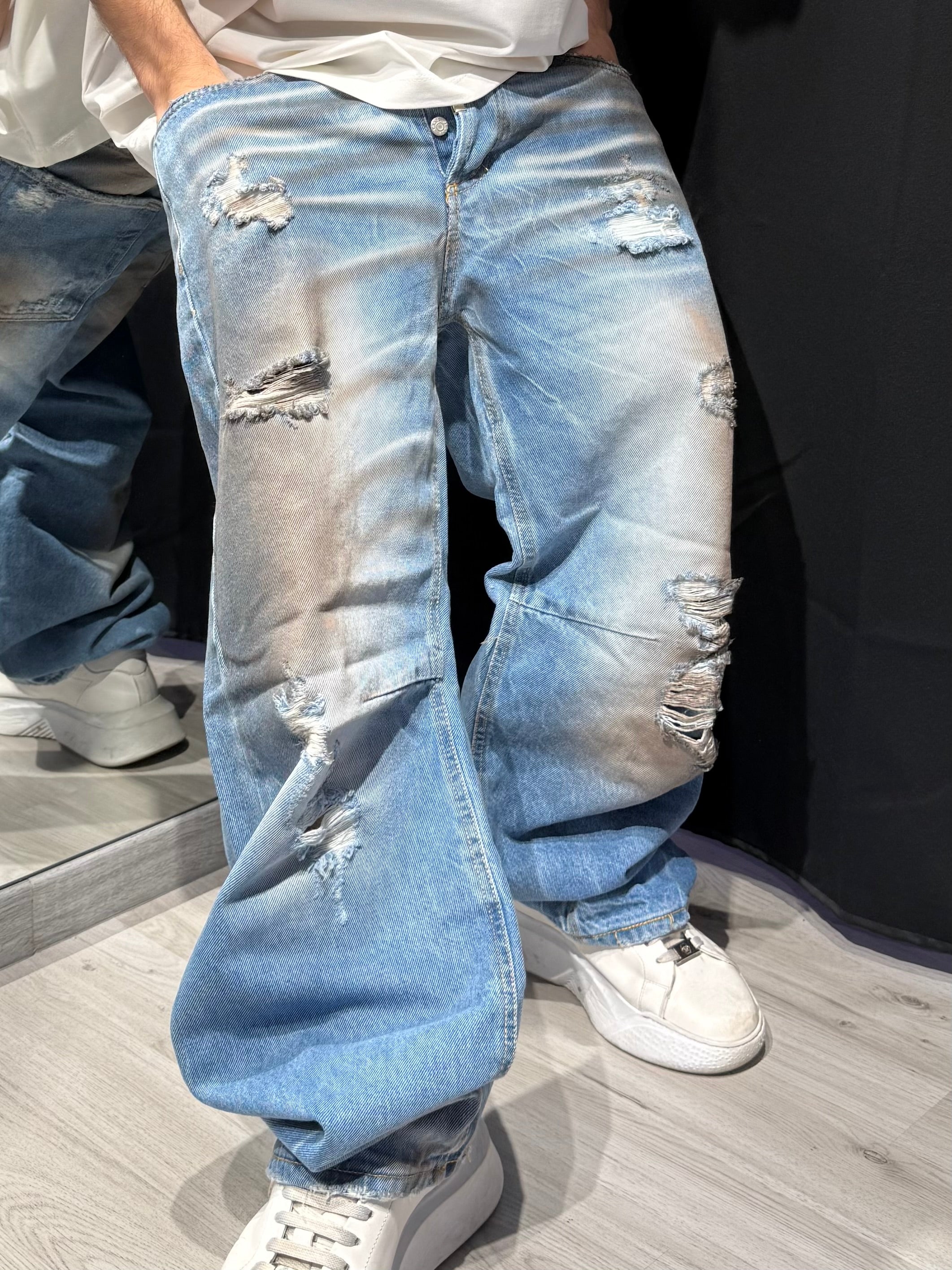 Jeans Sfumato Marrone Baggy