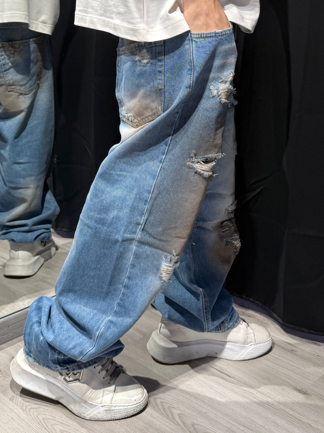 Jeans Sfumato Marrone Baggy