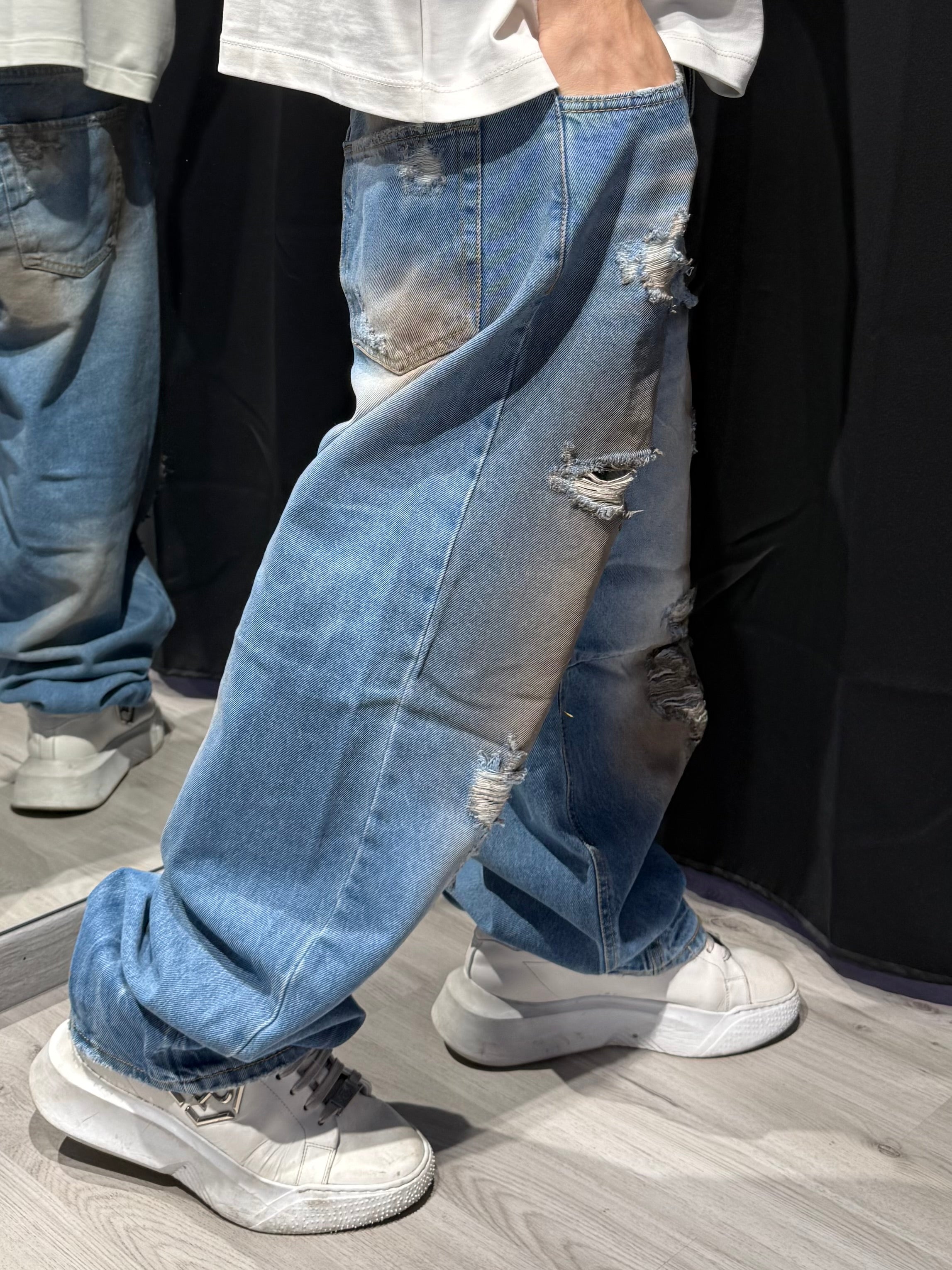 Jeans Sfumato Marrone Baggy