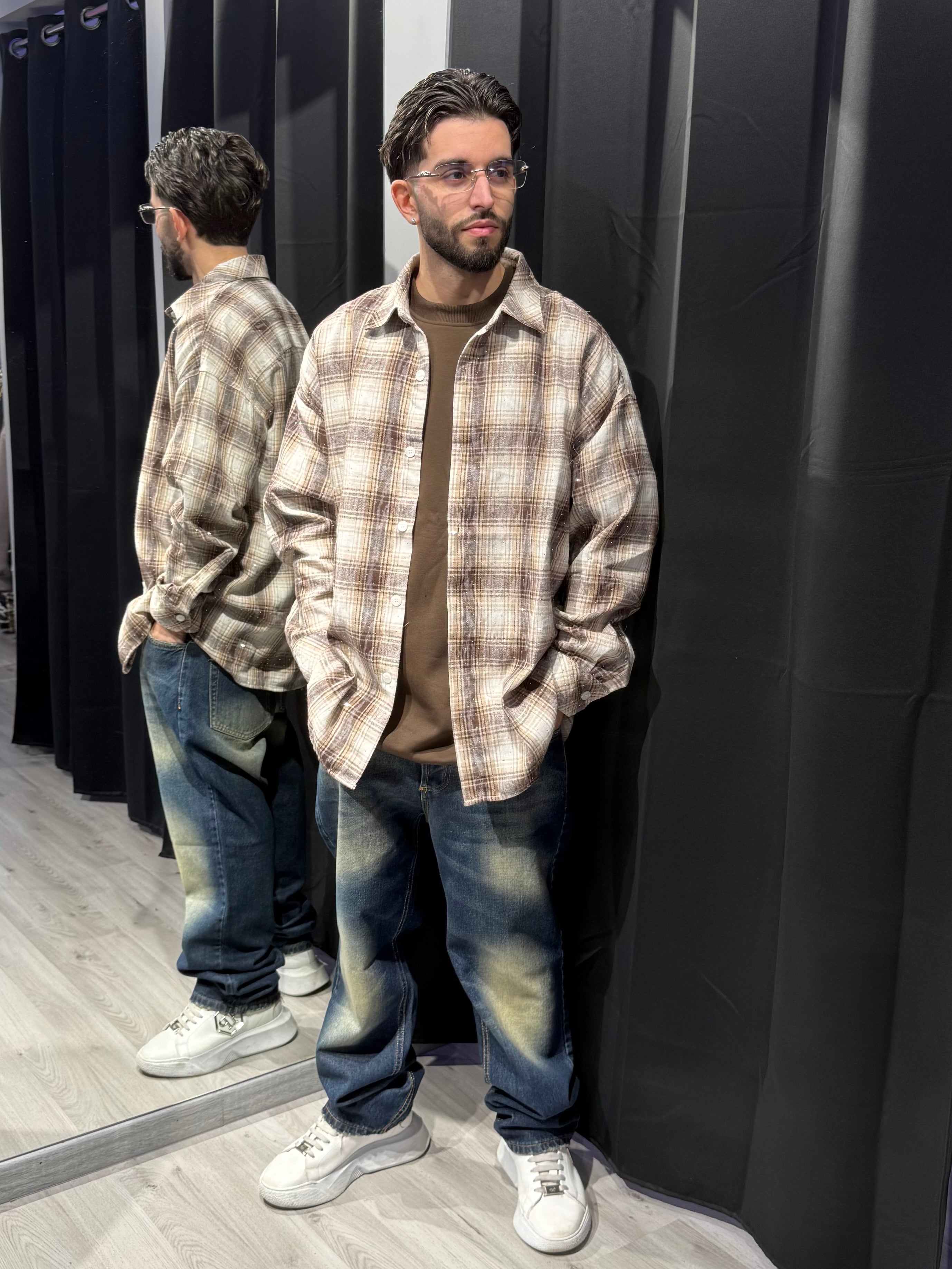 Camicia Over Brillantinata