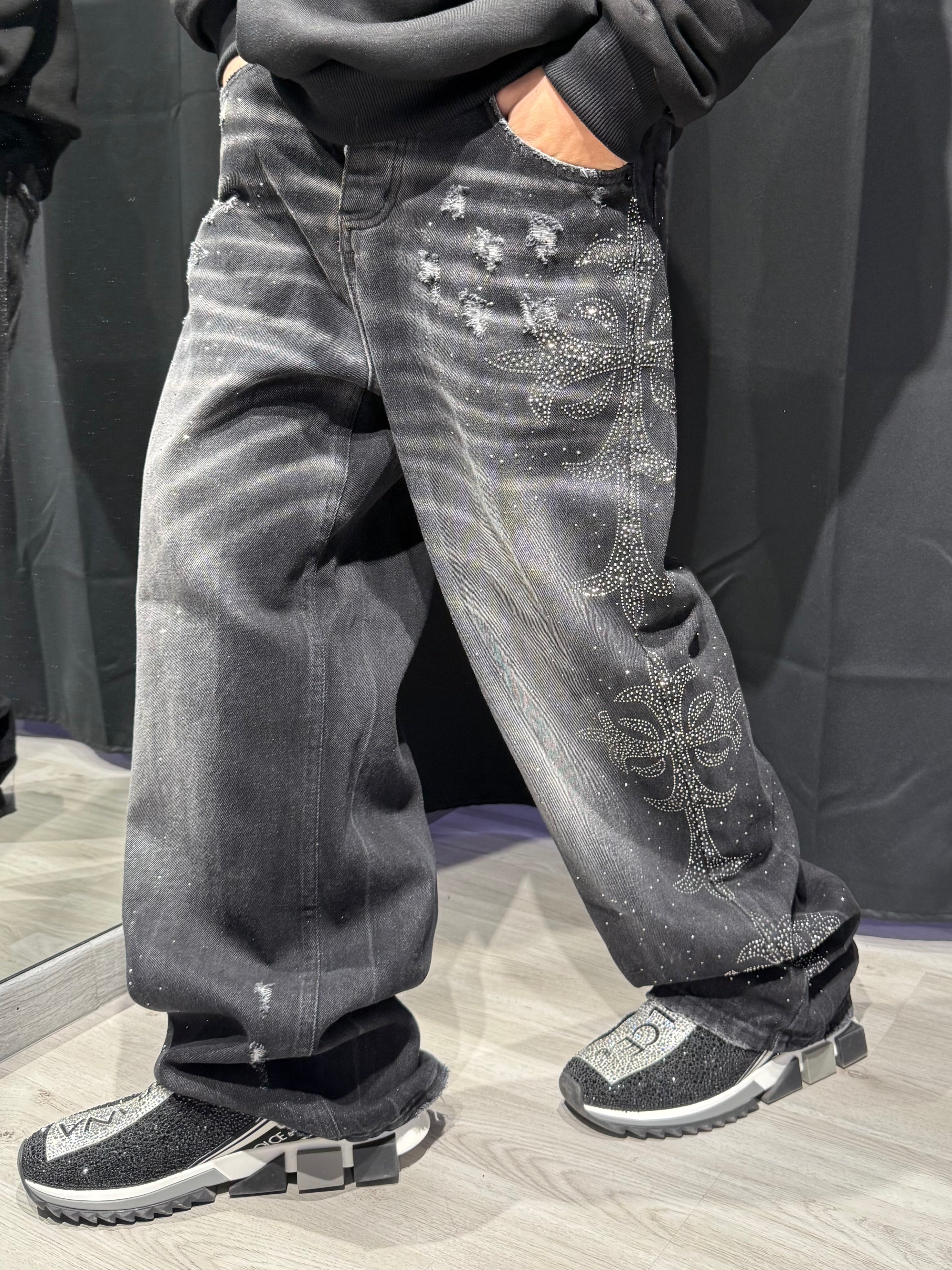 Jeans Crystal Cross Denim