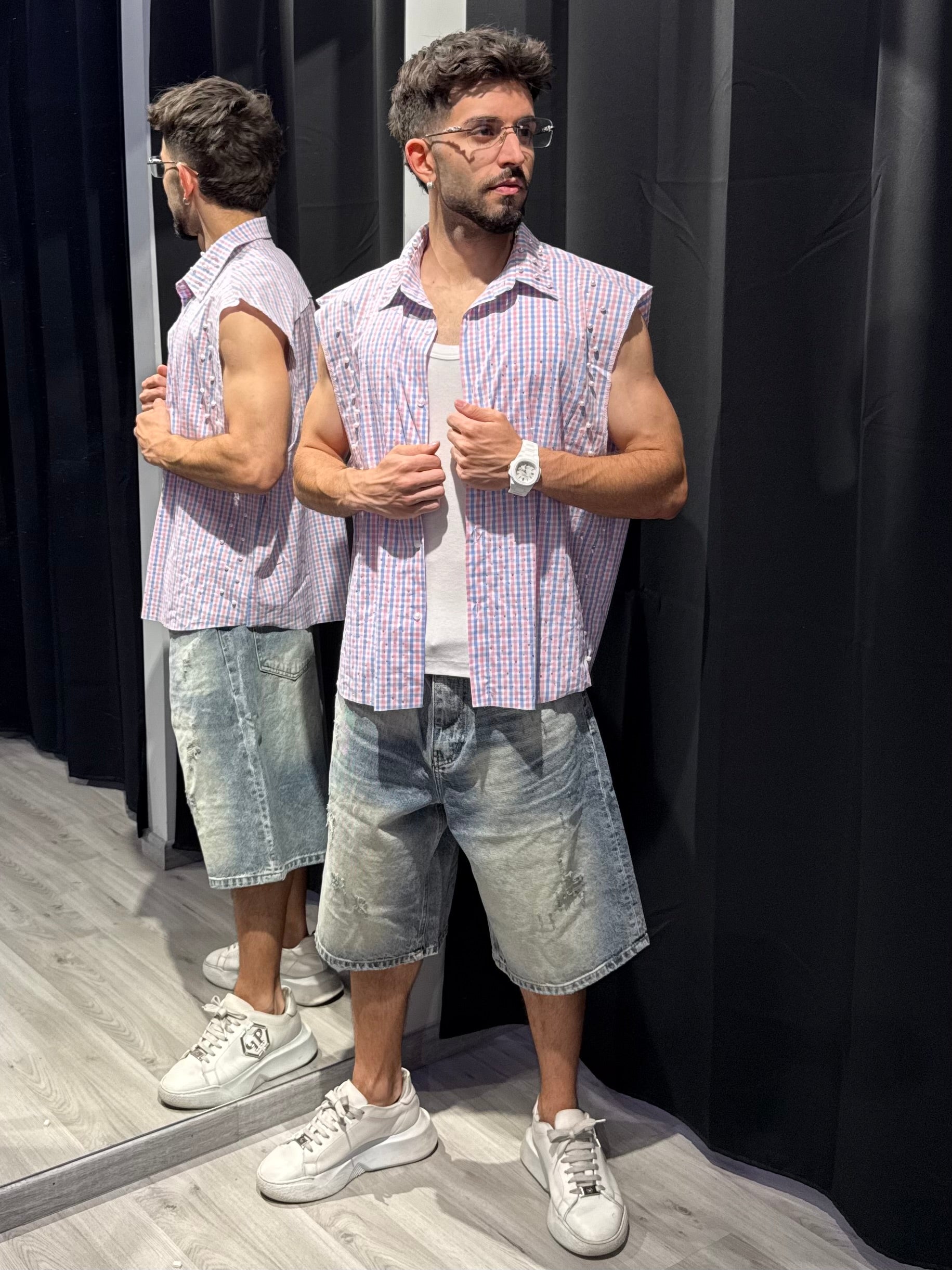 Camicia Rockstar Borchiata