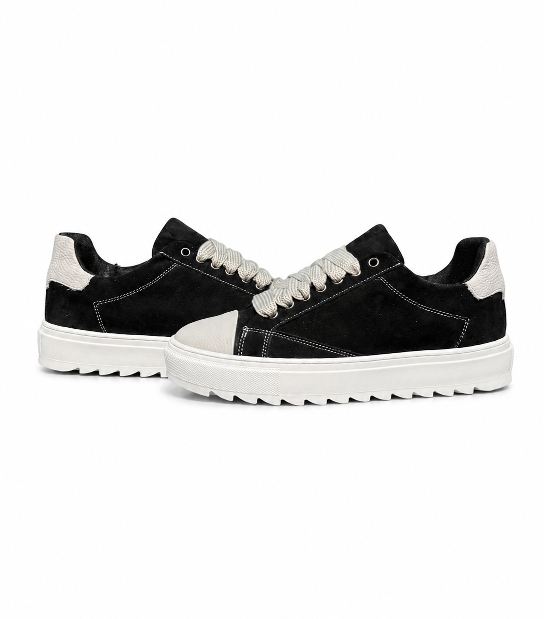 Scarpe in Camoscio Nero/Grigio