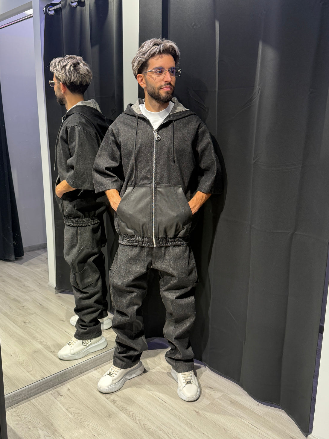 Urban Mix Denim Tracksuit