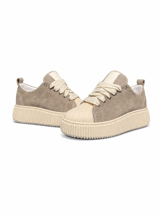 Scarpe in Camoscio Beige/Tortora