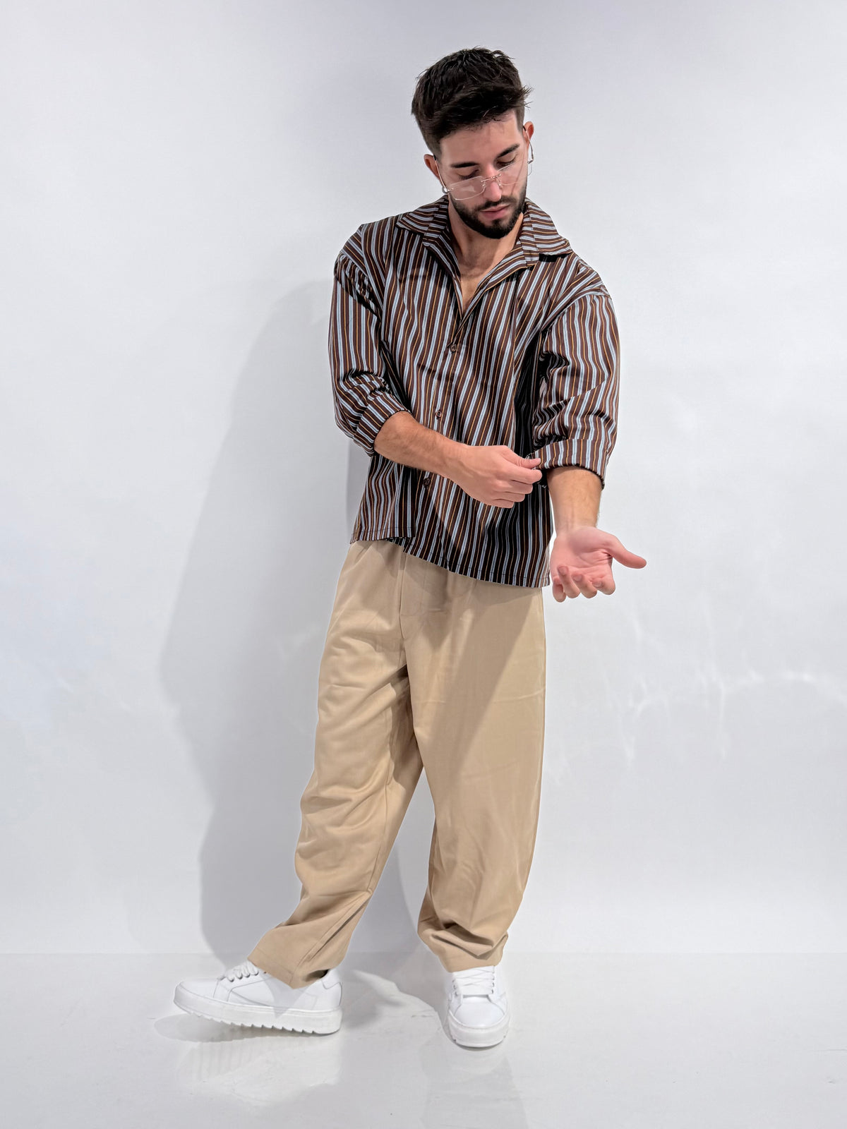 Camicia Boxy Marrone