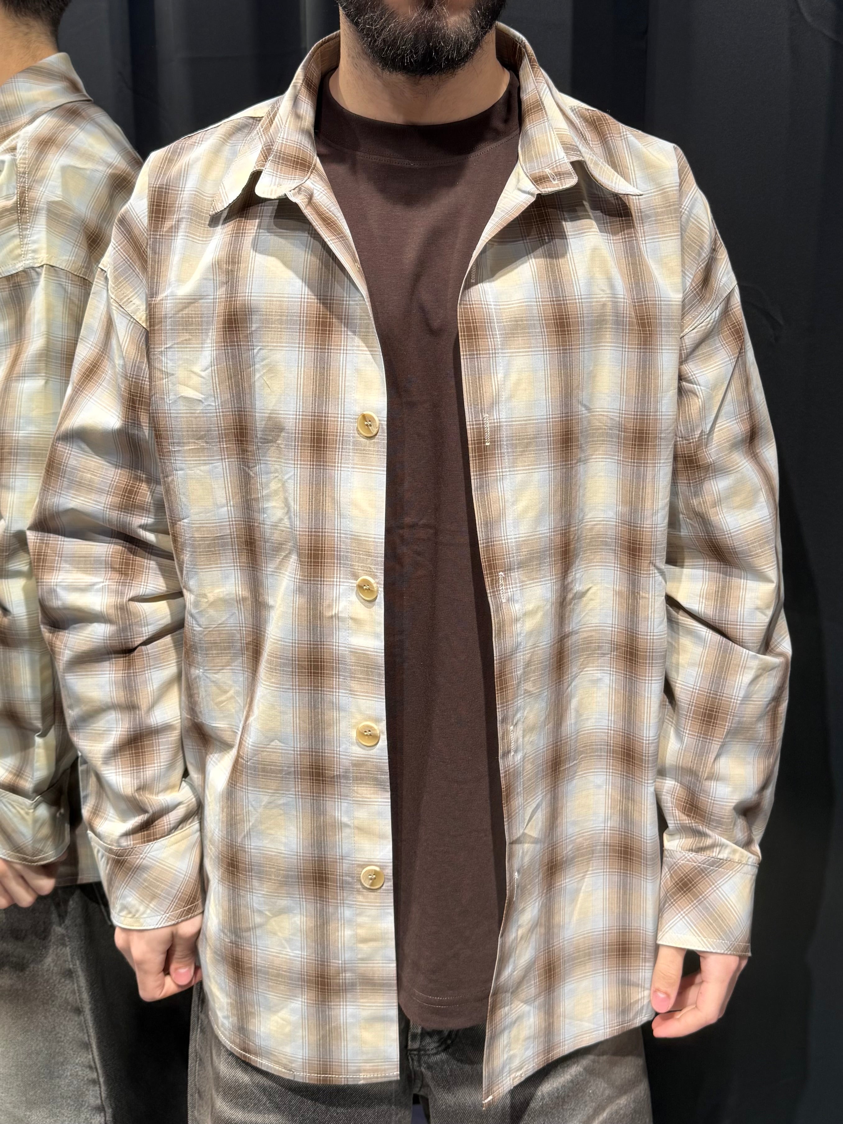 Camicia a quadri Beige