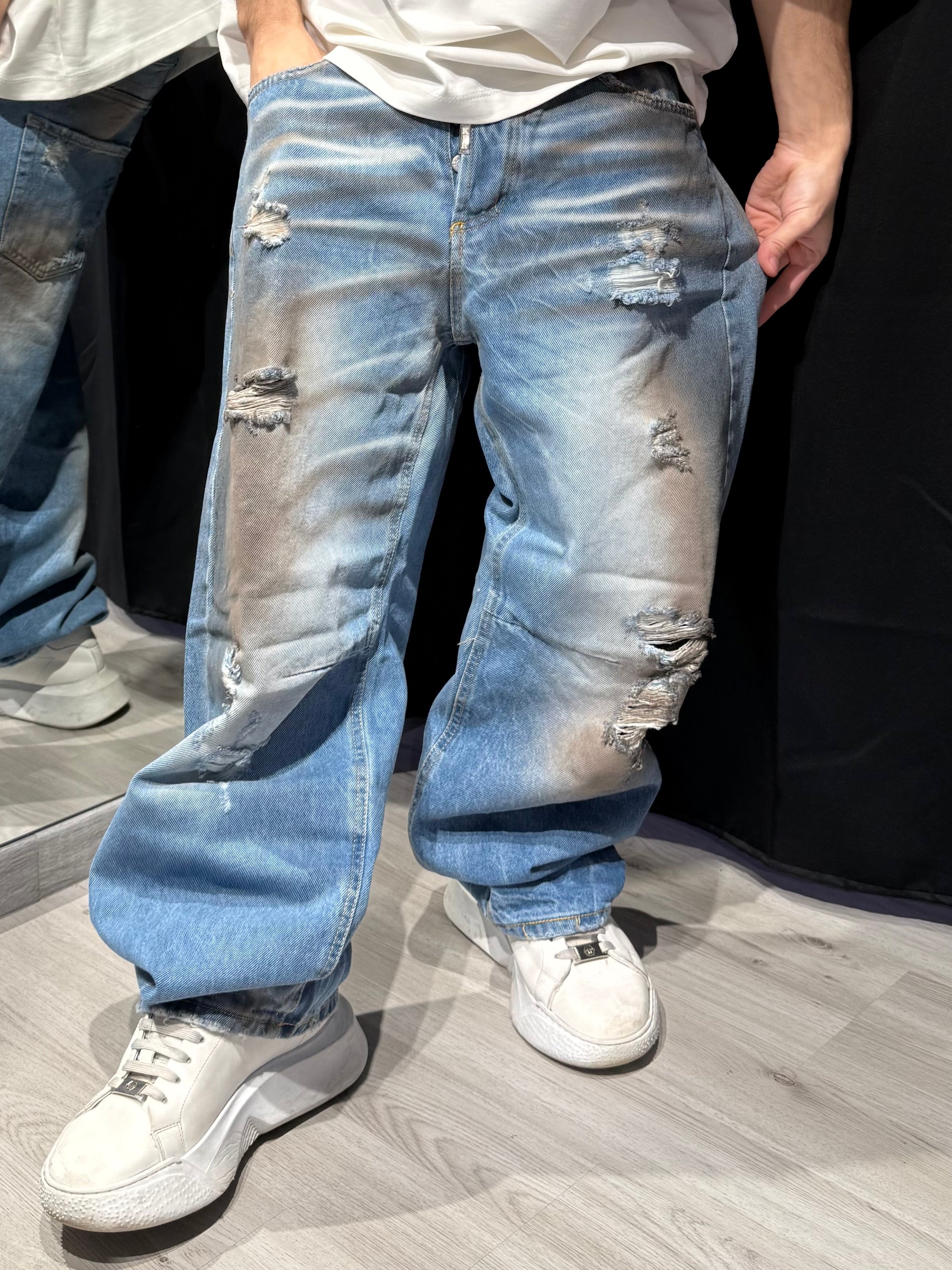 Jeans Sfumato Marrone Baggy