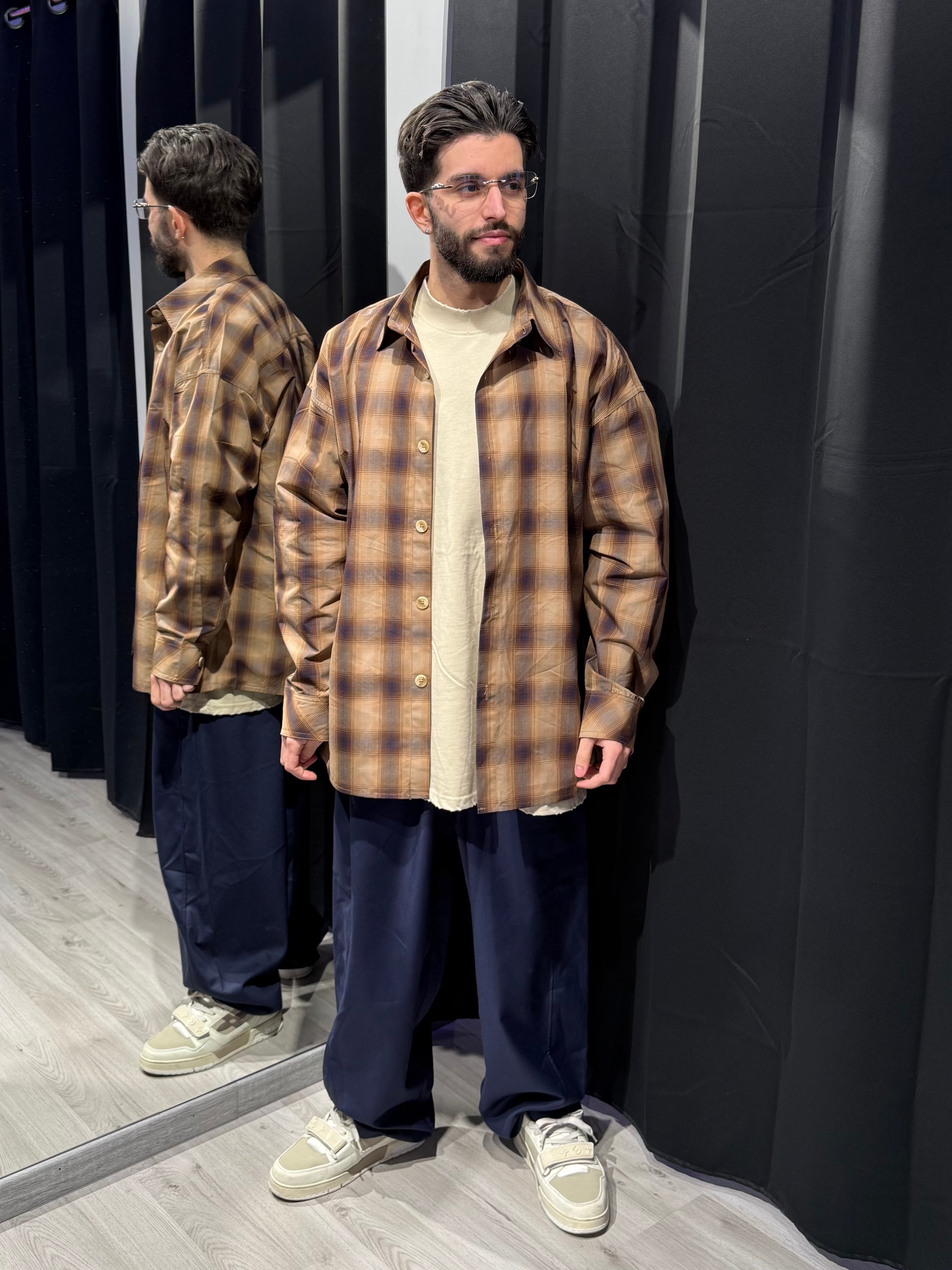 Camicia Over Marrone