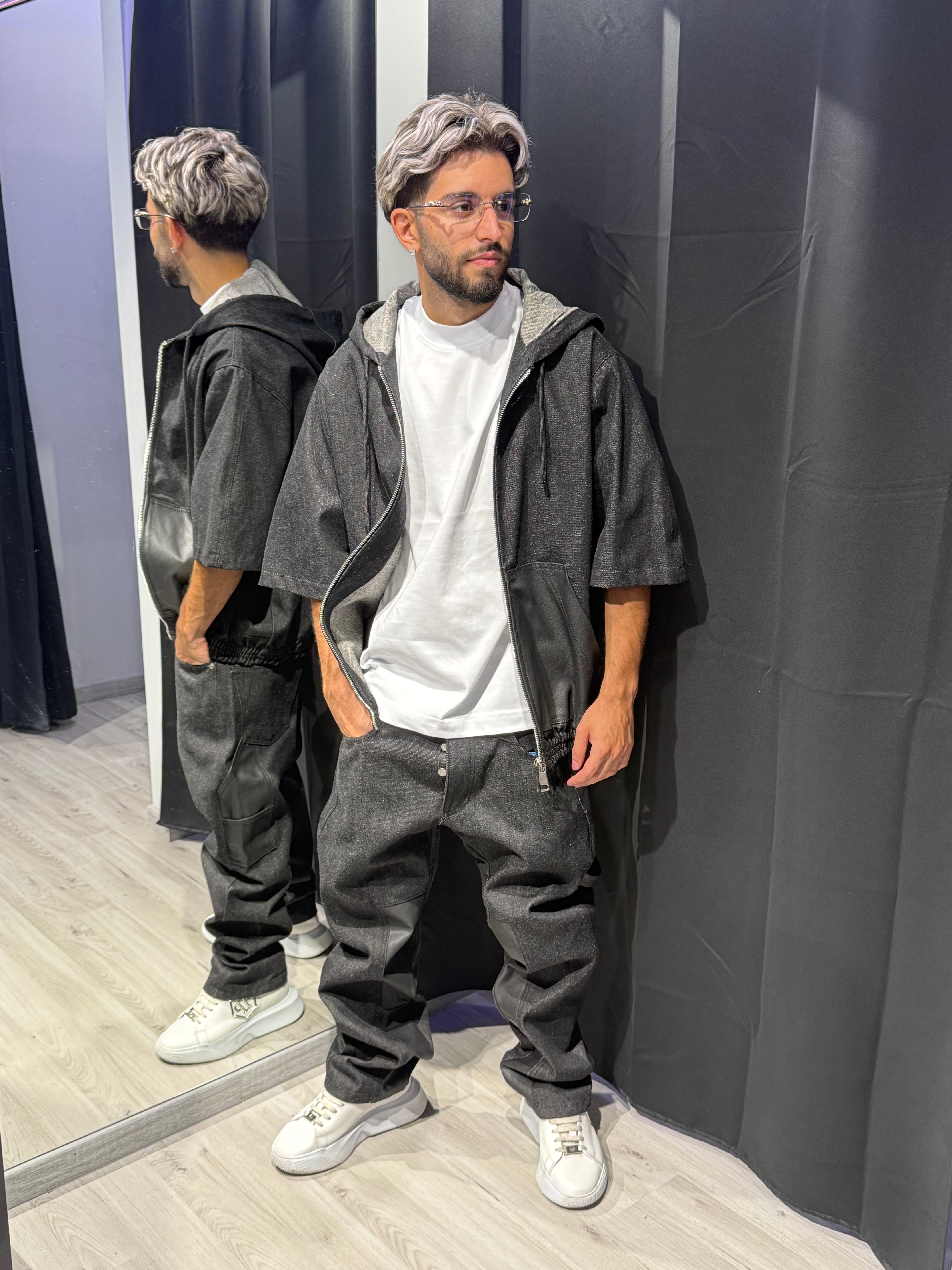Urban Mix Denim Tracksuit