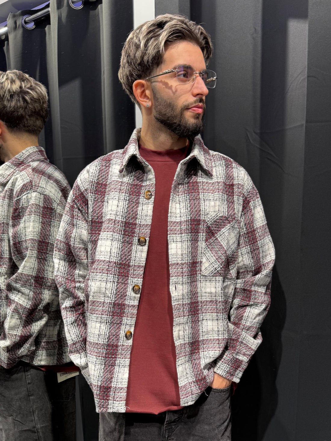 Camicia Premium Boxy Bordeaux