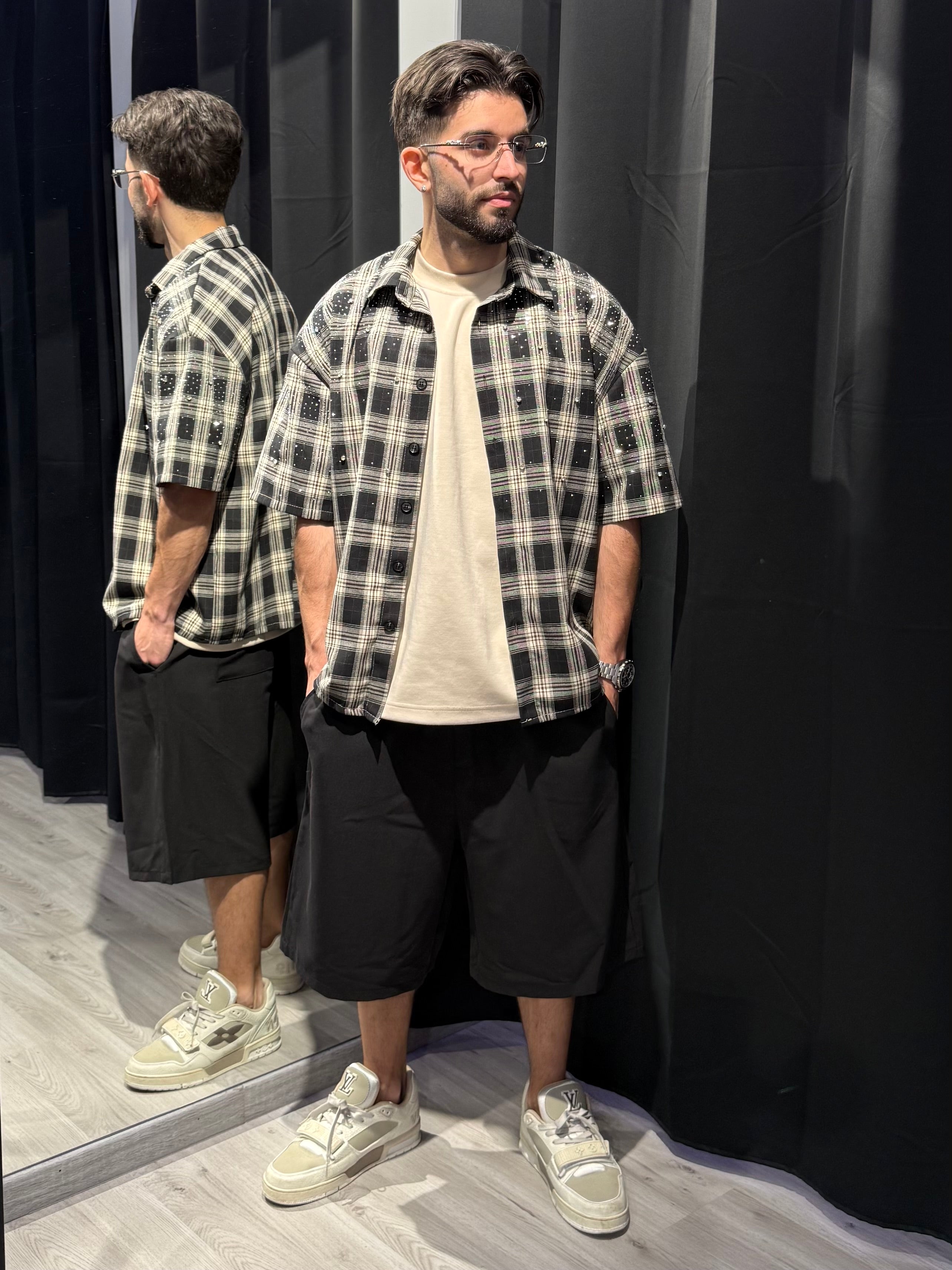 Camicia Boxy Brillantinata