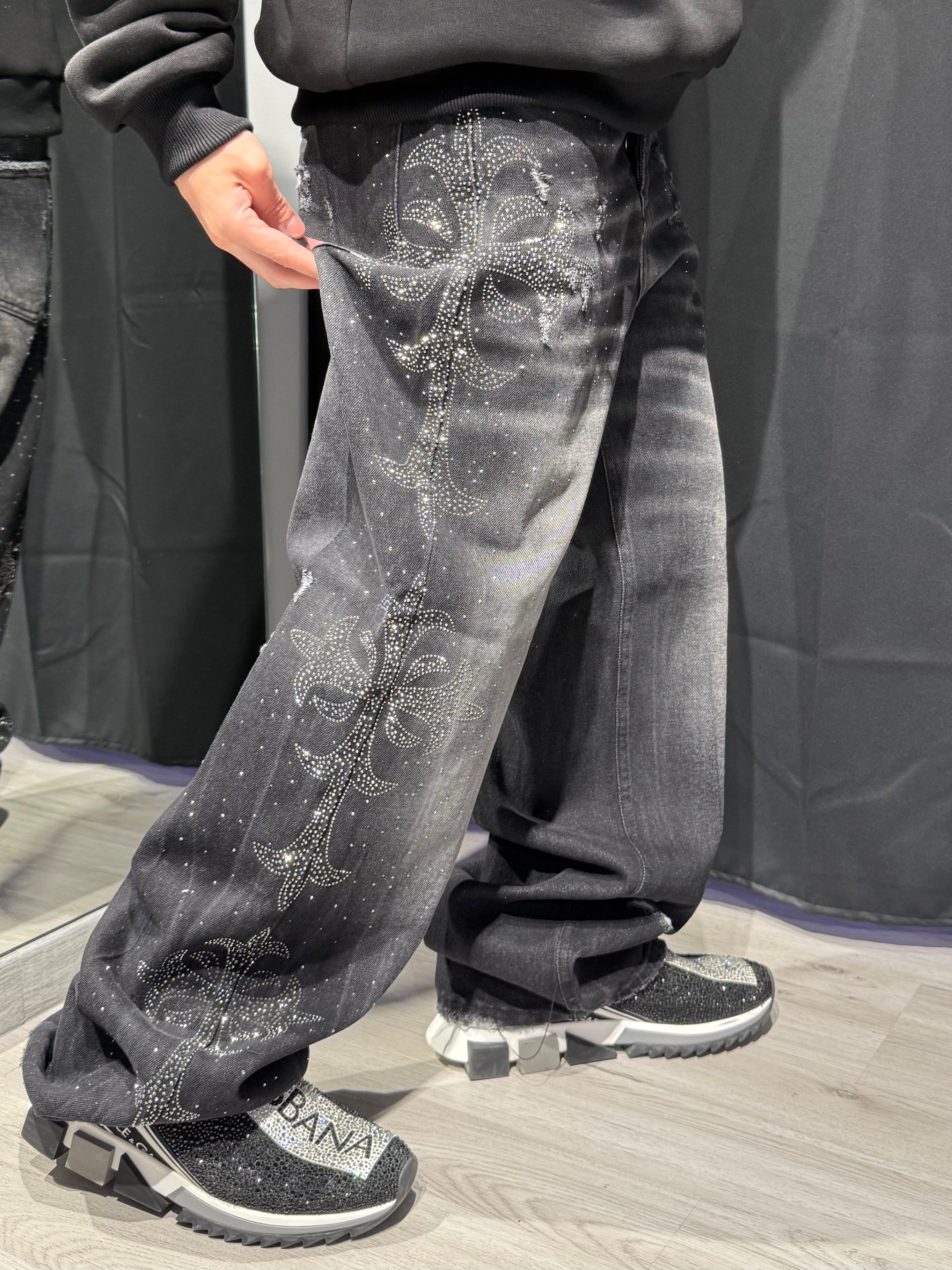 Jeans Crystal Cross Denim