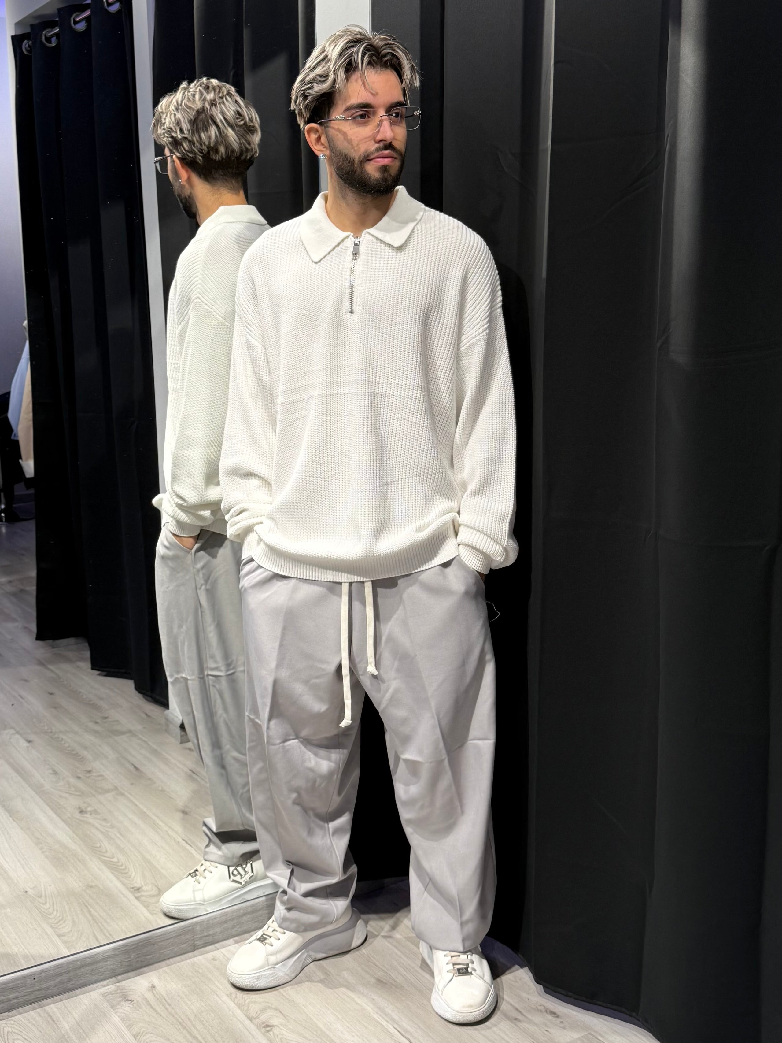 Maglione Polo Zip