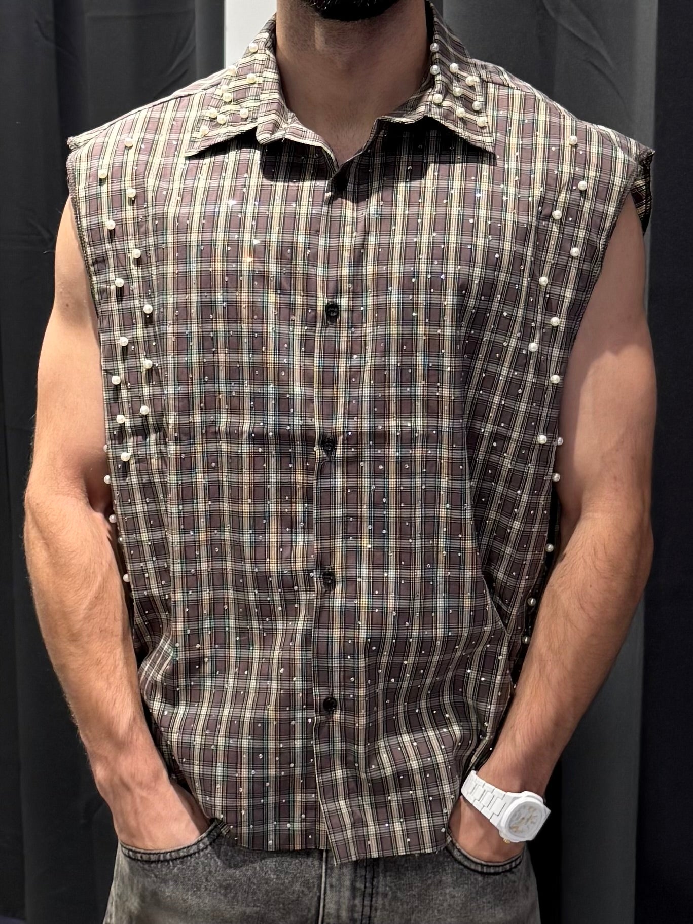 Camicia Rockstar Borchiata