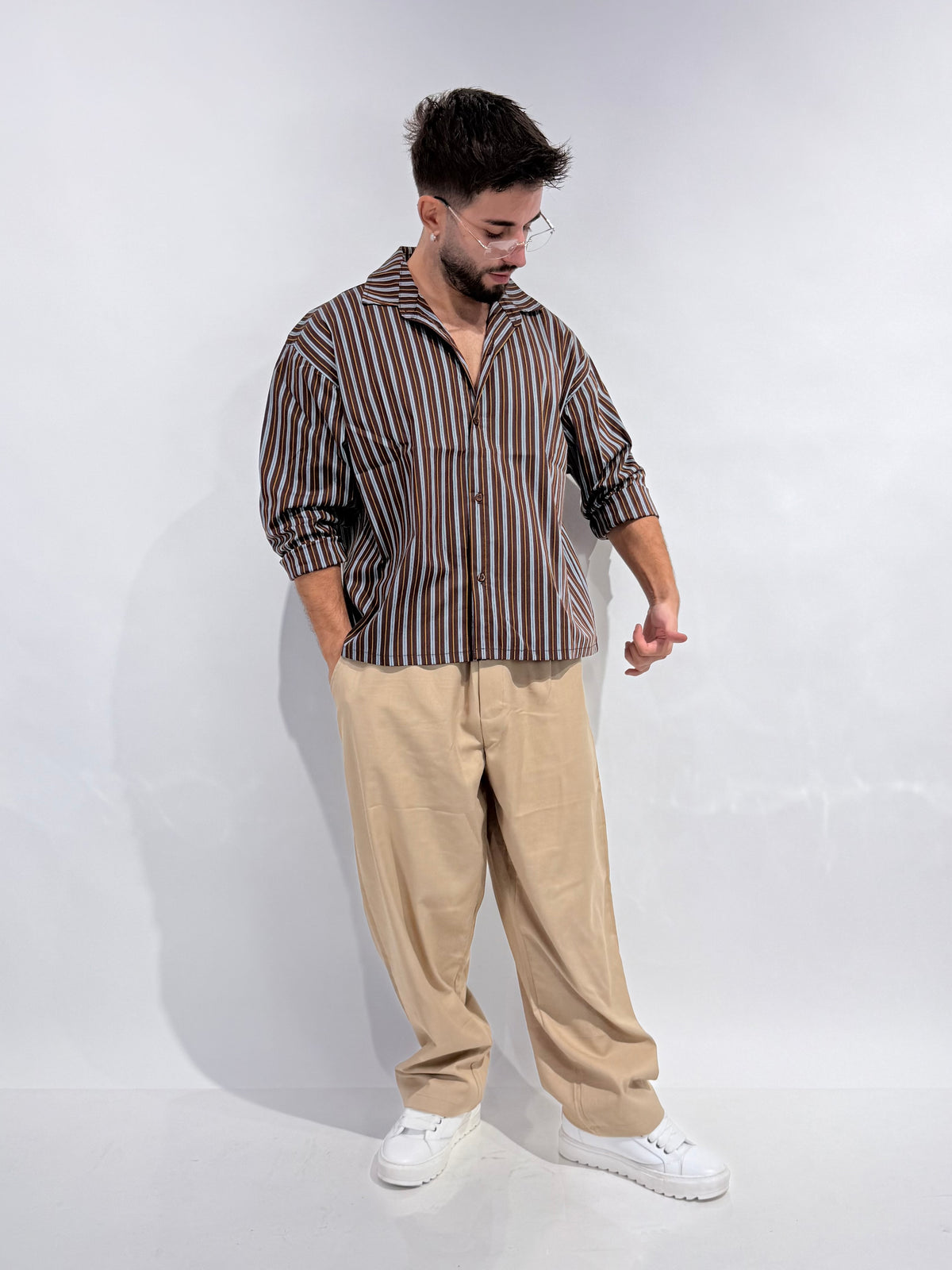 Camicia Boxy Marrone