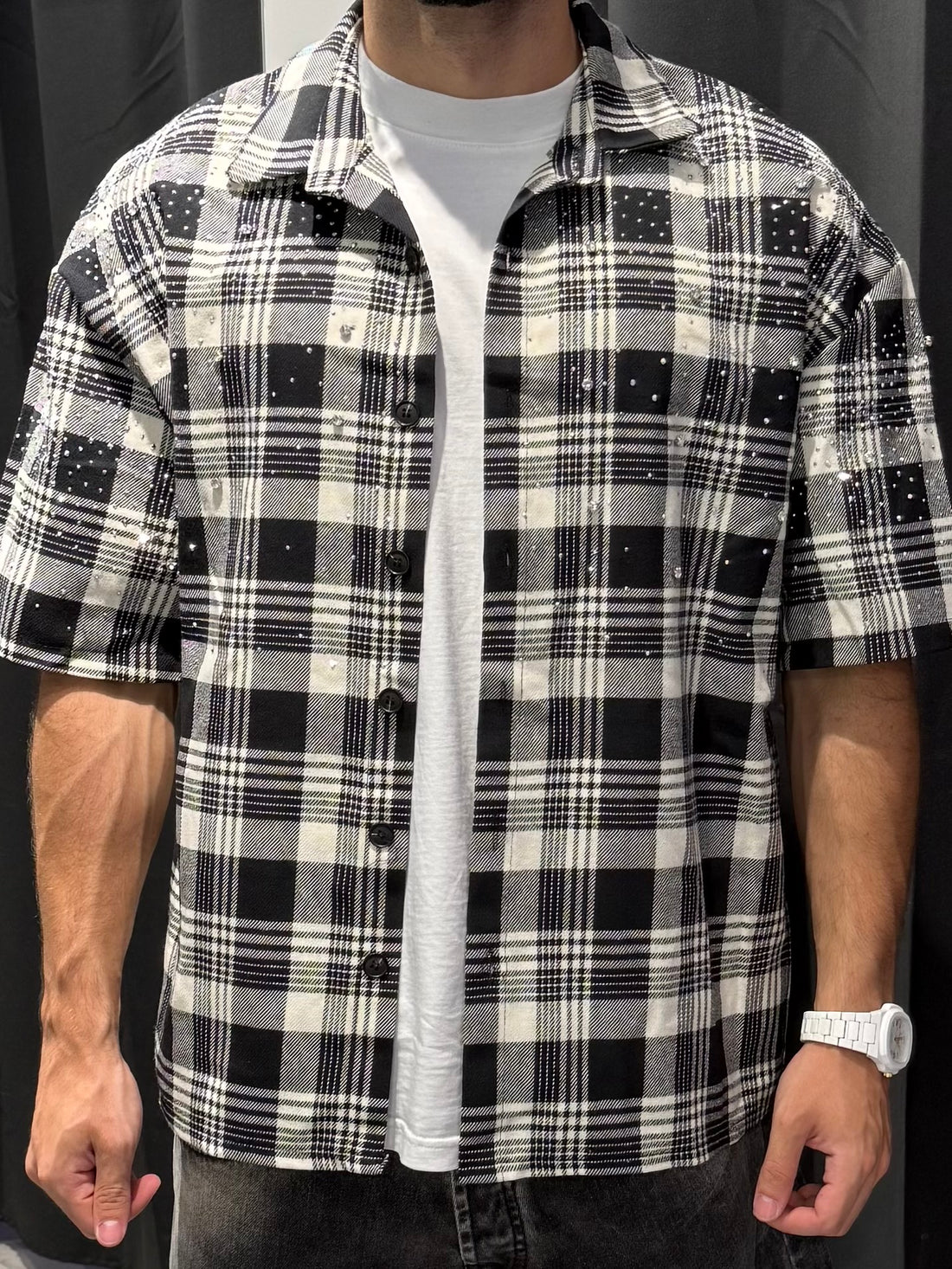 Camicia Boxy Brillantinata