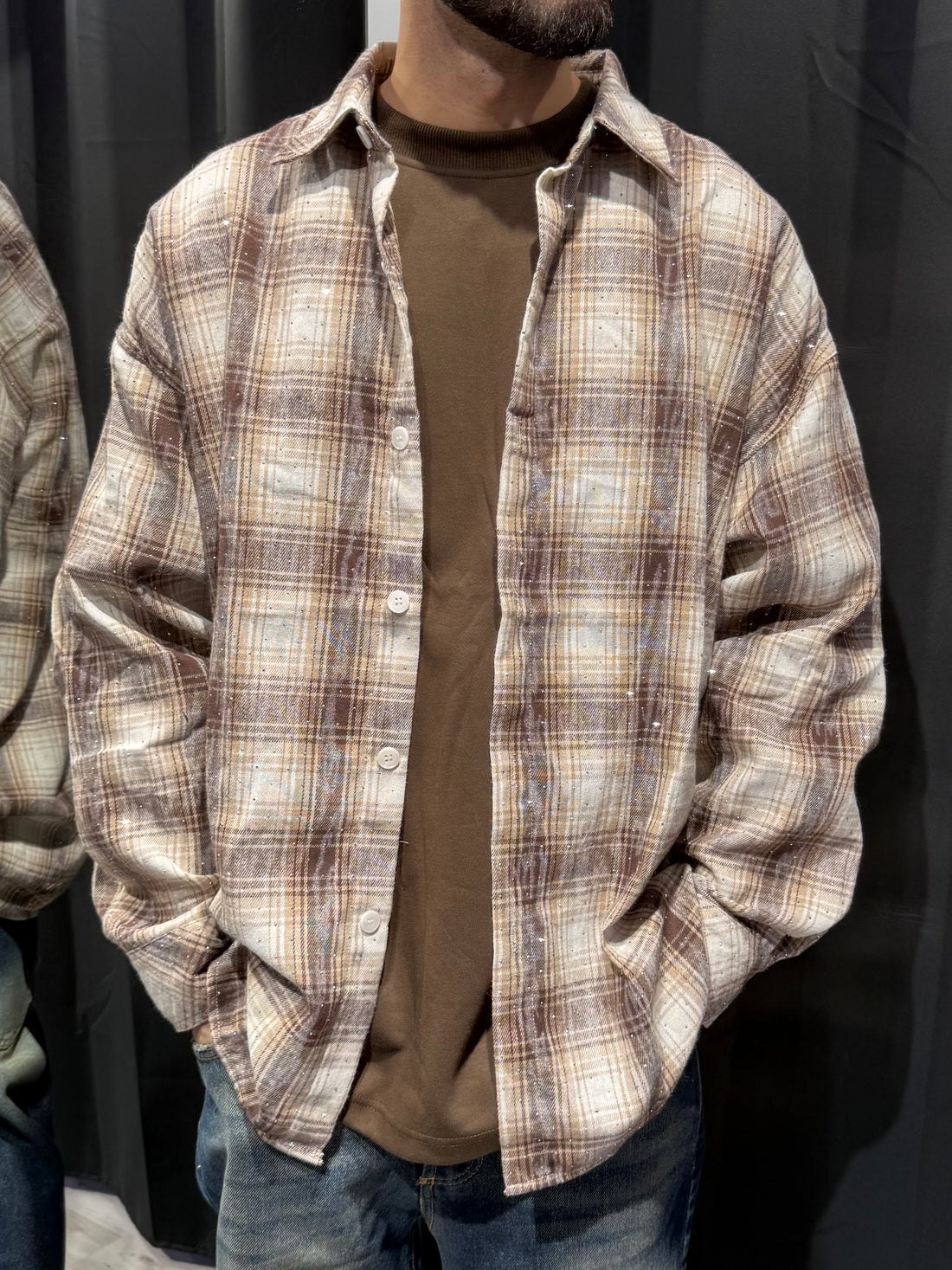 Camicia Over Brillantinata