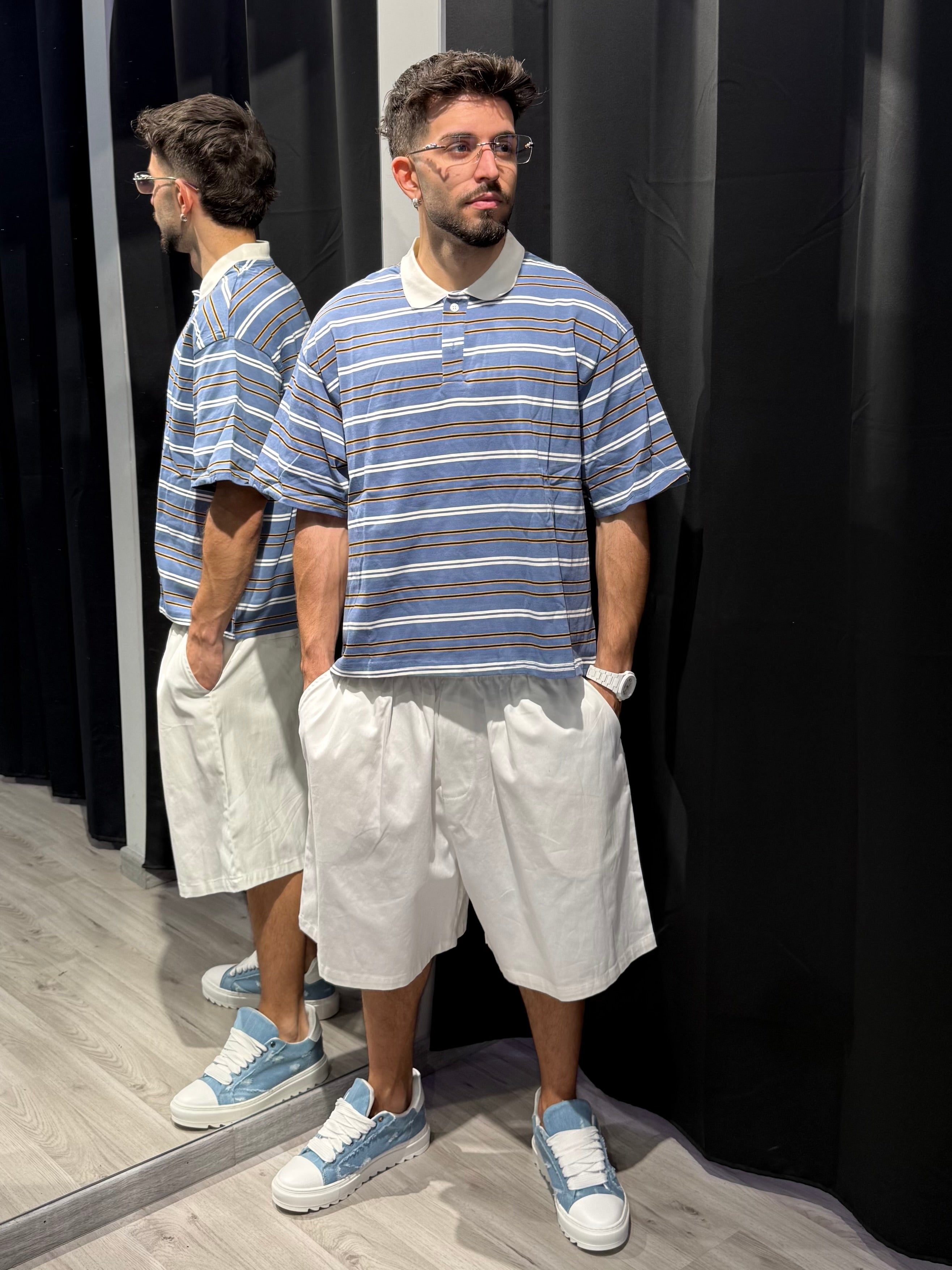 Polo Righe Crop
