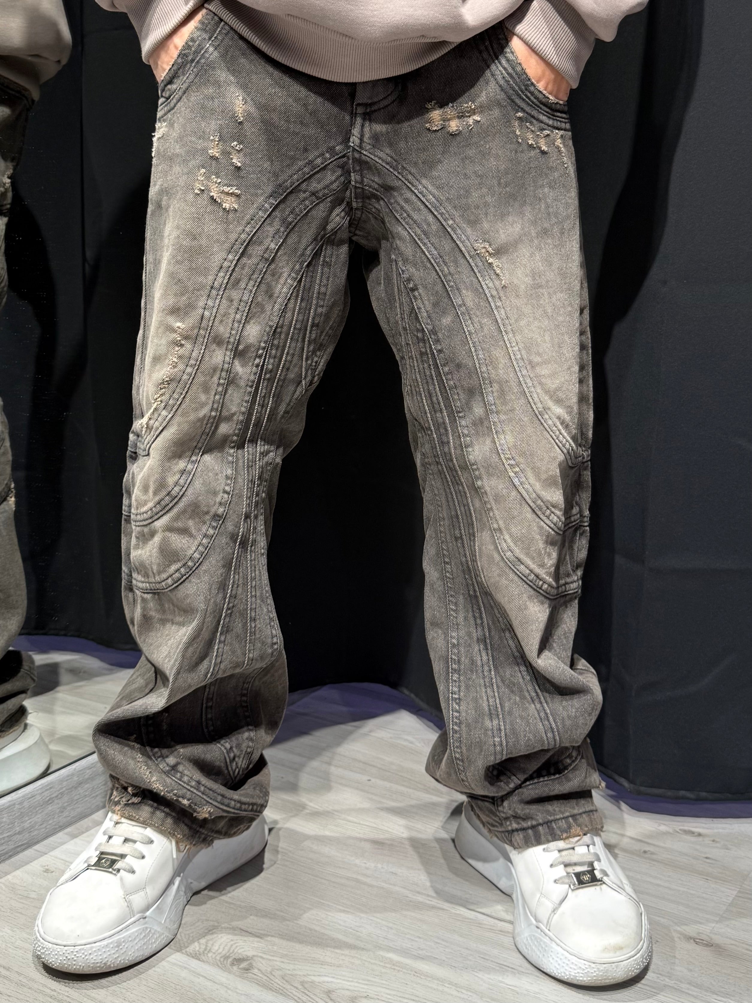 Jeans Contrast Line Baggy