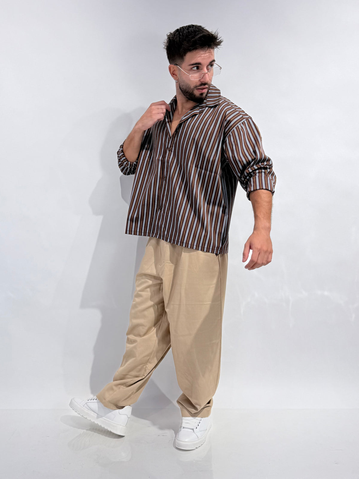 Camicia Boxy Marrone