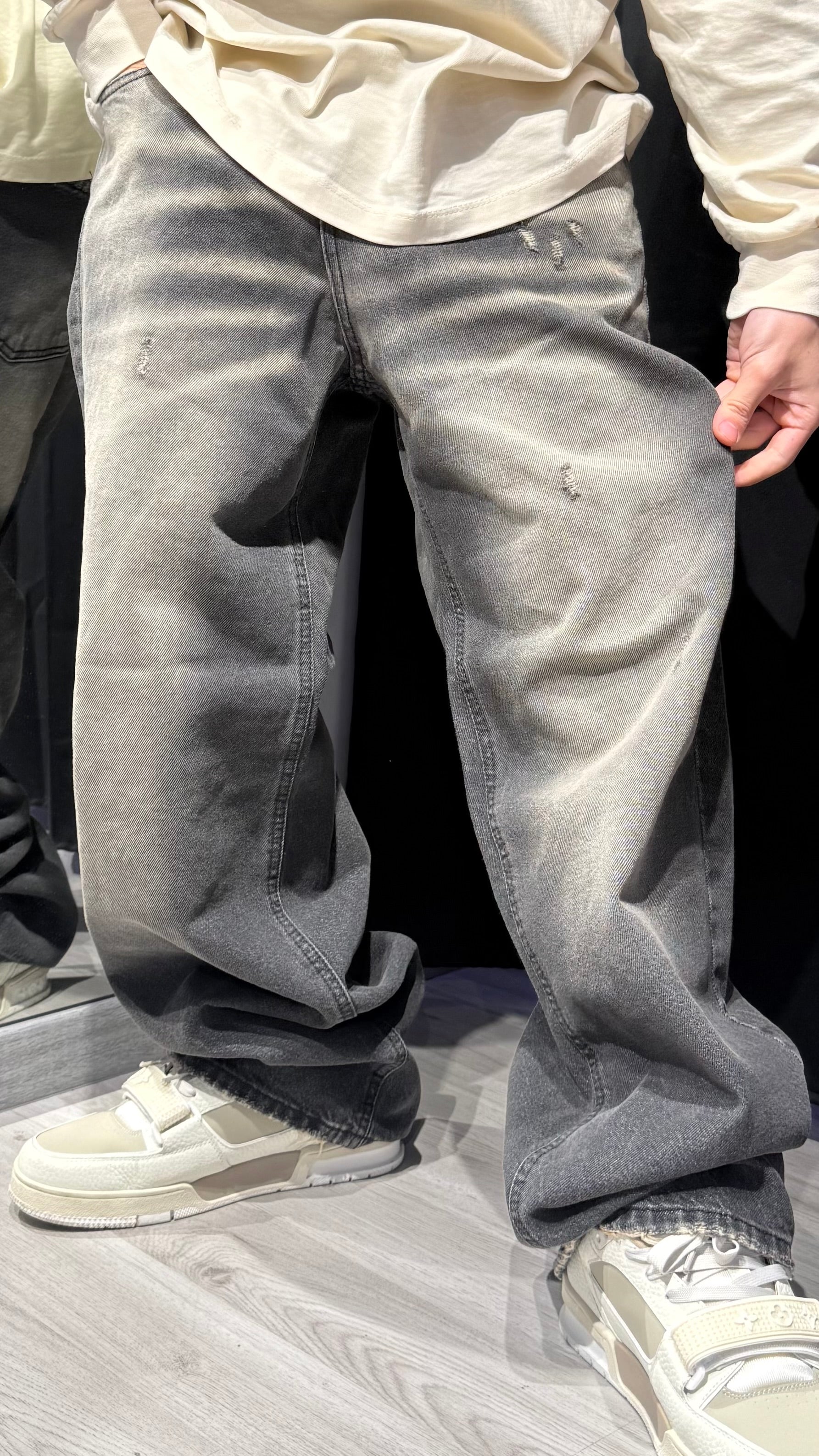 Jeans Baggy Grigio Sabbiato