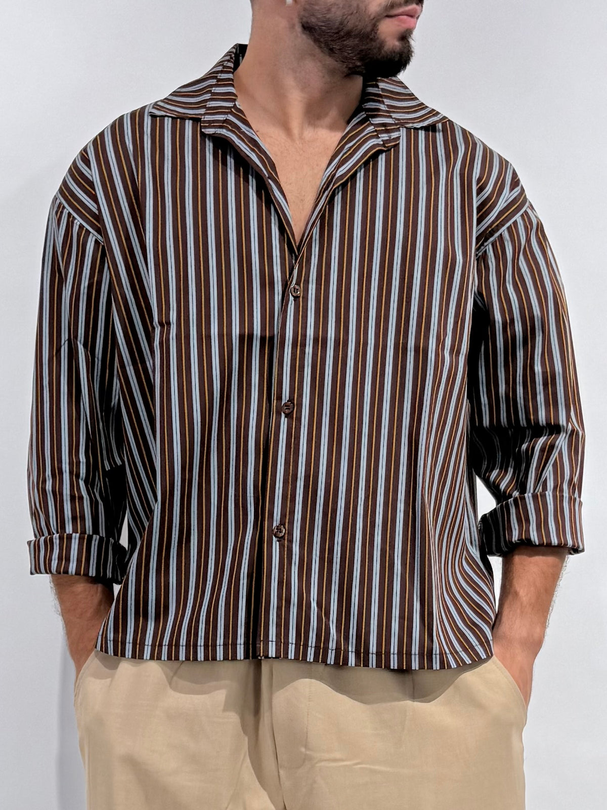 Camicia Boxy Marrone
