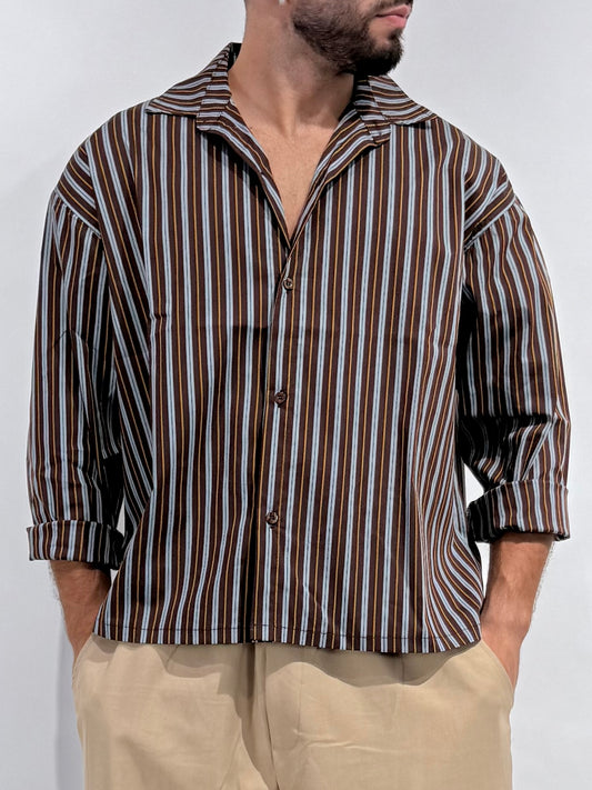 Camicia Boxy Marrone