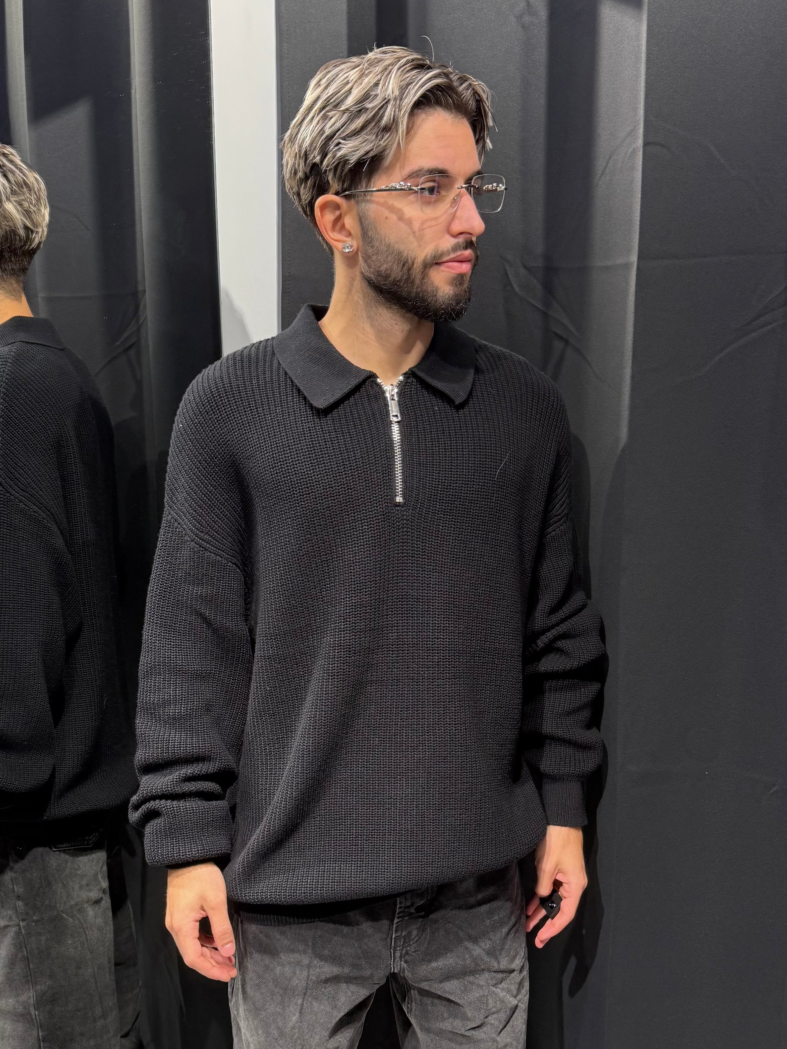 Maglione Polo Zip