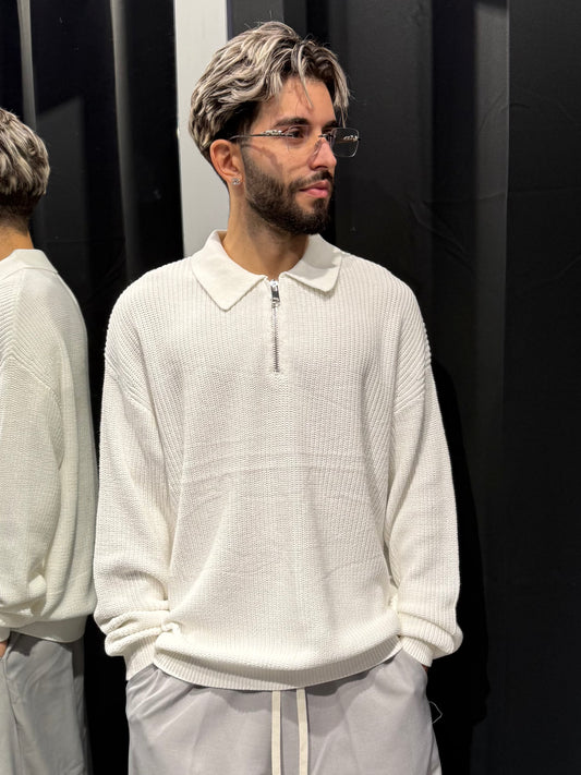 Maglione Polo Zip