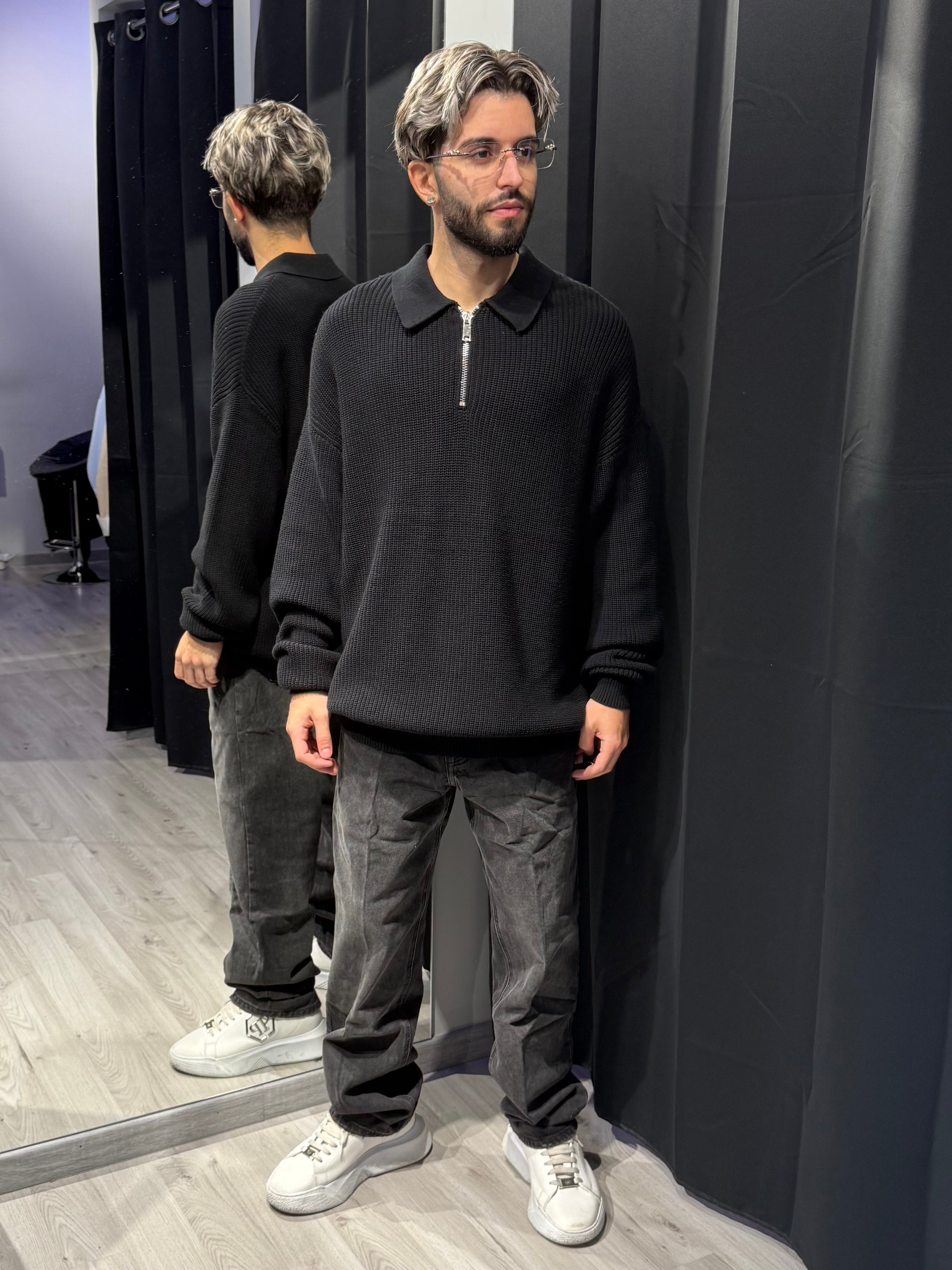 Maglione Polo Zip
