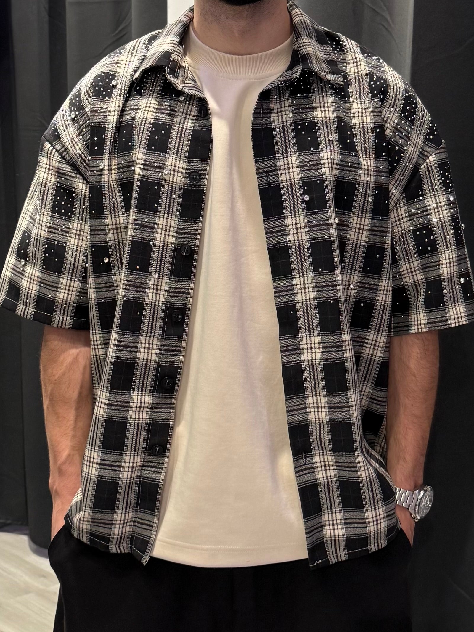 Camicia Boxy Brillantinata