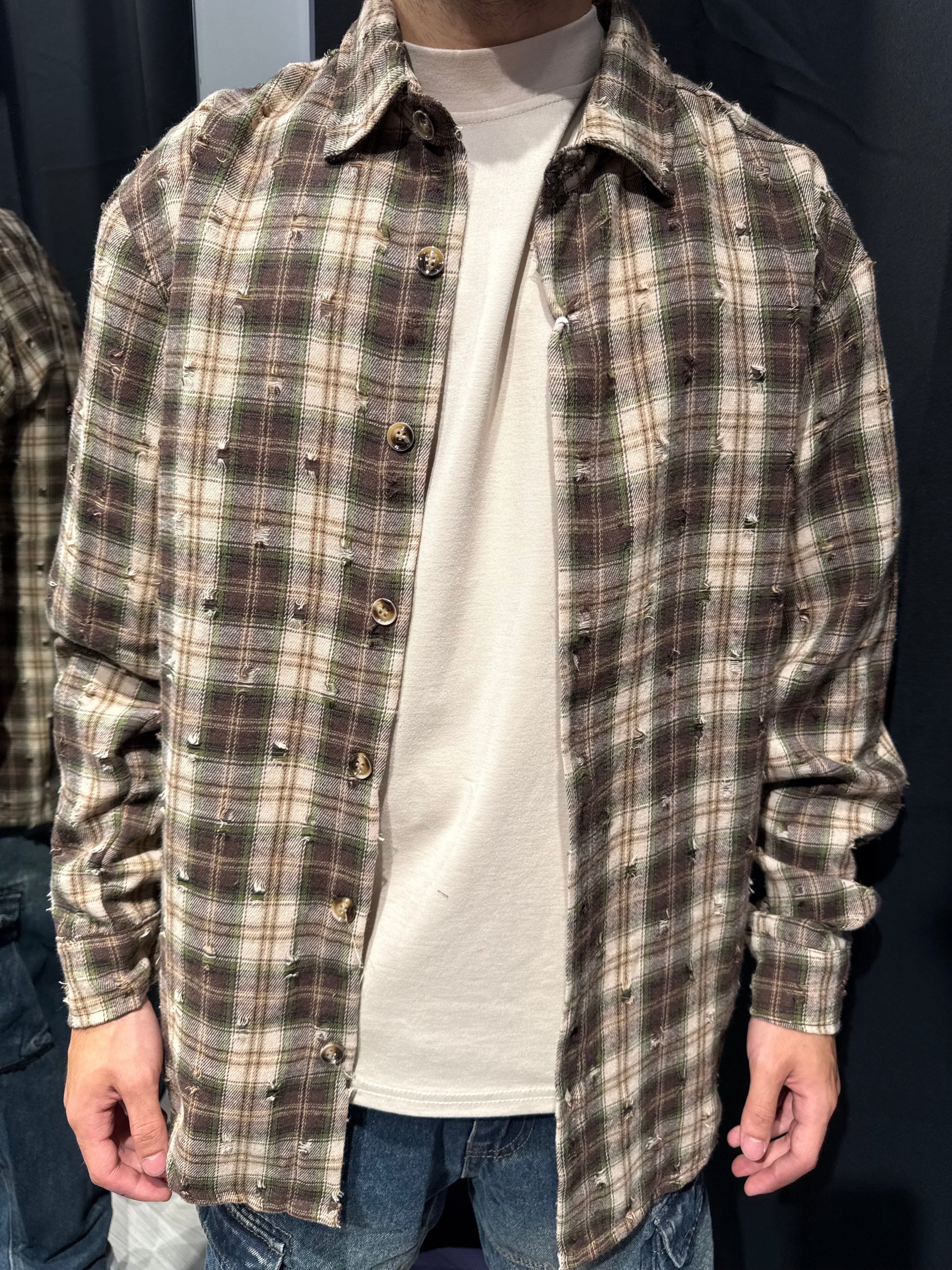 Camicia a Quadri Sfrangiata