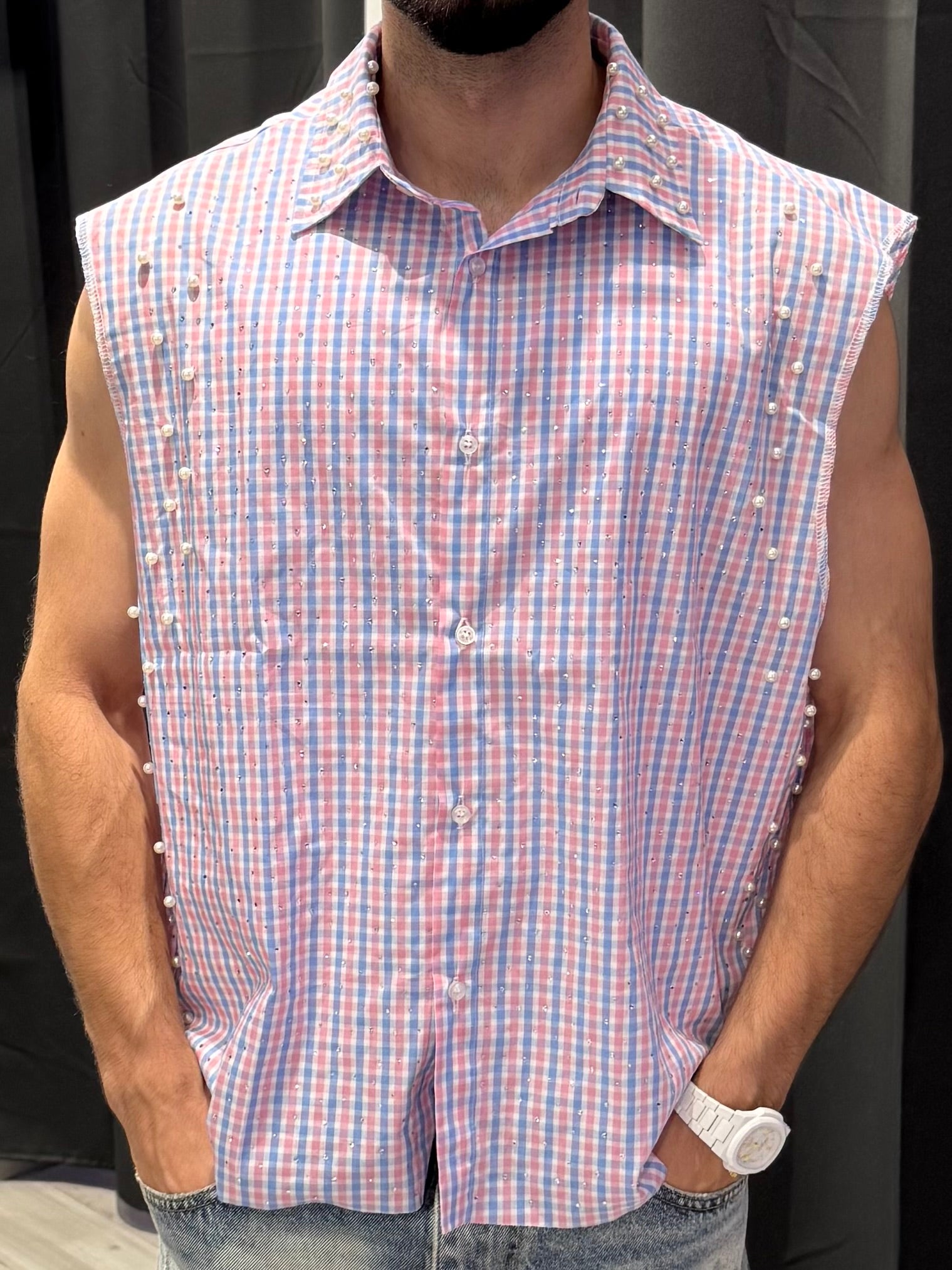 Camicia Rockstar Borchiata