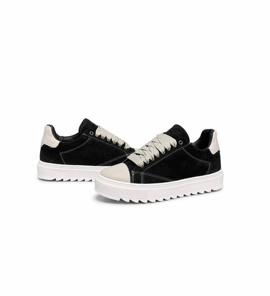 Scarpe in Camoscio Nero/Grigio