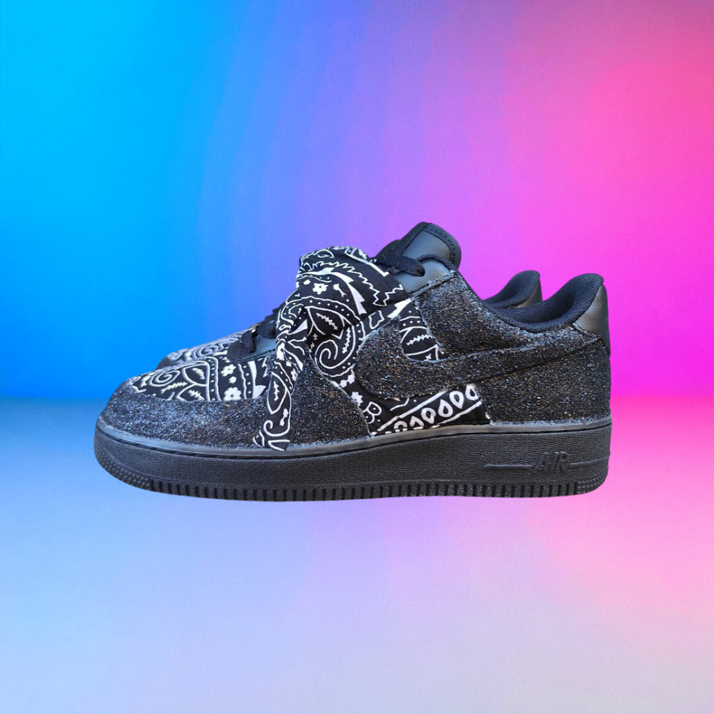 Air Force Glitter Bandana Black