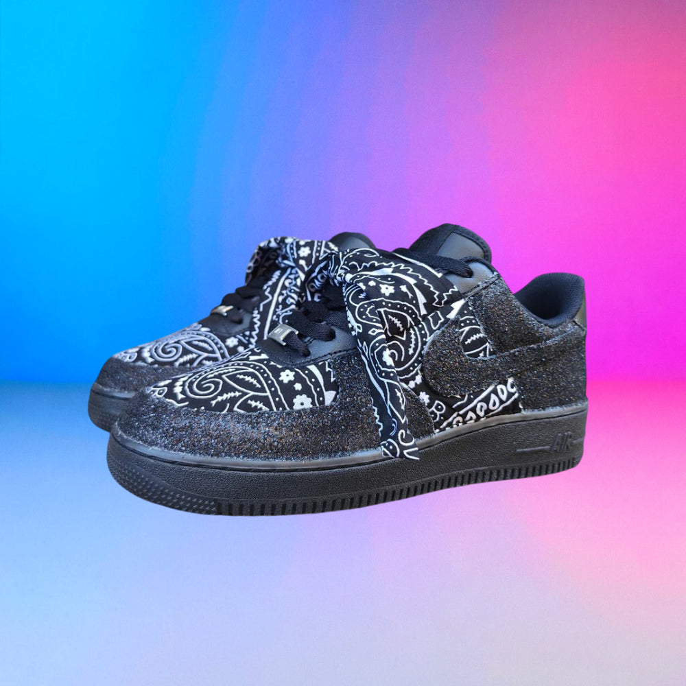 Air Force Glitter Bandana Black