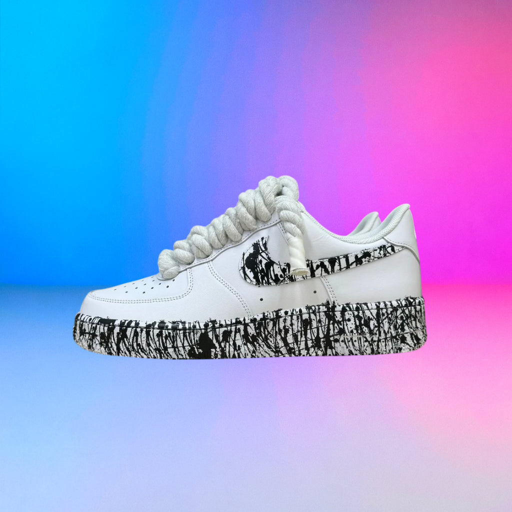 Air Force Rope Laces Skizzi white&Black