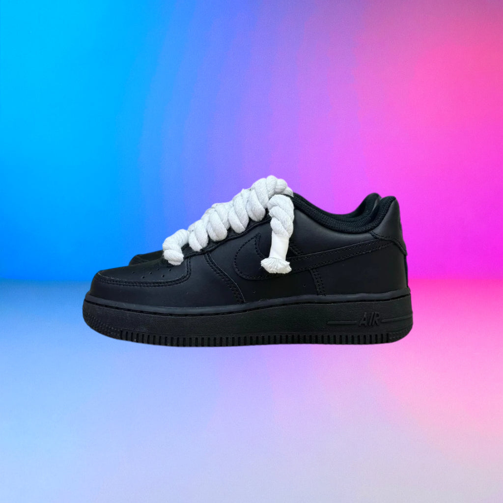 Air Force Rope Laces Black White