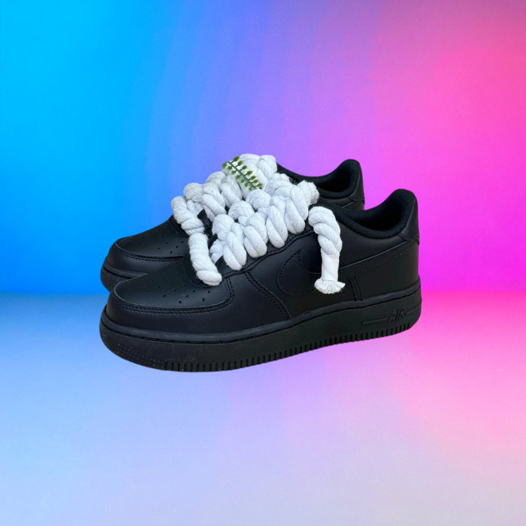 Air Force Rope Laces Black White