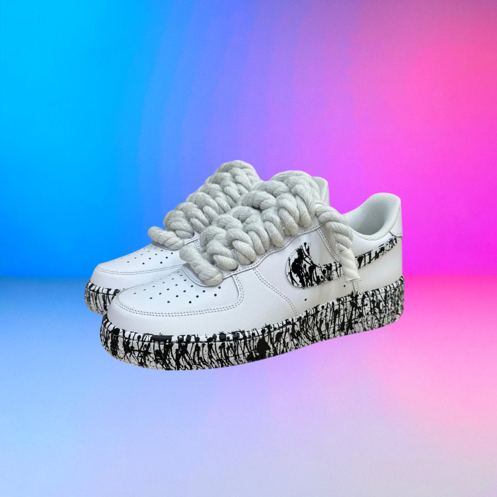 Air Force Rope Laces Skizzi white&Black